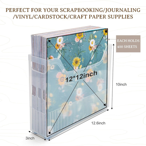 4x Scrapbook Paper Storage with Wheels,Plastic 2