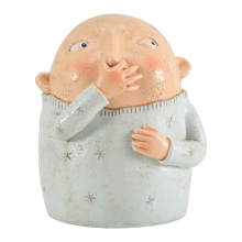 Boy Holding Nose Bathroom Statue, Funny Boys Decor Shelf
