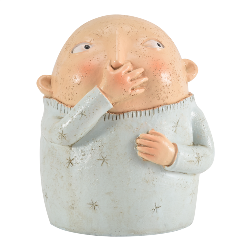 Boy Holding Nose Bathroom Statue, Funny Boys Decor Shelf