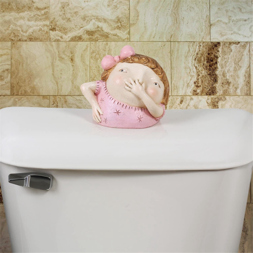 Girl Holding Nose Bathroom Statue, Funny Decor 2