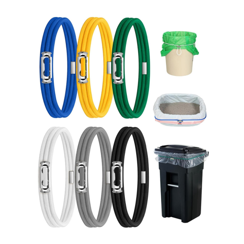 6Pc Garbage Can Bands Cord Adjustable Fits 8-33 Gallon Trash Cans A 2