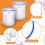 8 Sets Paint Container with Mixing Ball Touch Up Cups (800 ML) 8