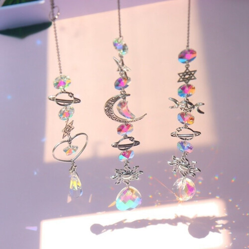 A Crystal Wind Chime Sun Catcher Diamond Prisms Pendant 1
