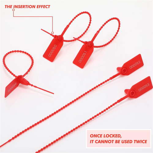 300 Pcs Plastic Tamper Seals, Numbered Zip Ties Security Tags 250mm 2