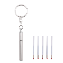 Portable Key Ring Stainless Steel Telescopic Pen for Outdoor Travel