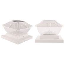 Solar Post Cap Lights Outdoor-2 Pack 2 Modes Deck Fence Lights, White