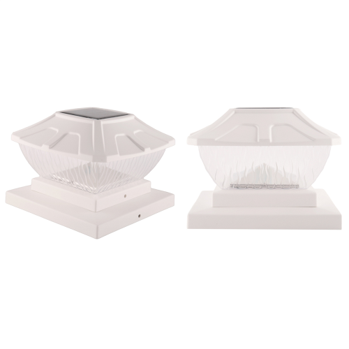 Solar Post Cap Lights Outdoor-2 Pack 2 Modes Deck Fence Lights, White 1