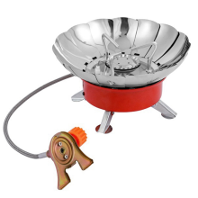 Windproof Piezo Ignition Lotus Gas Stove Outdoor Cooking Burner