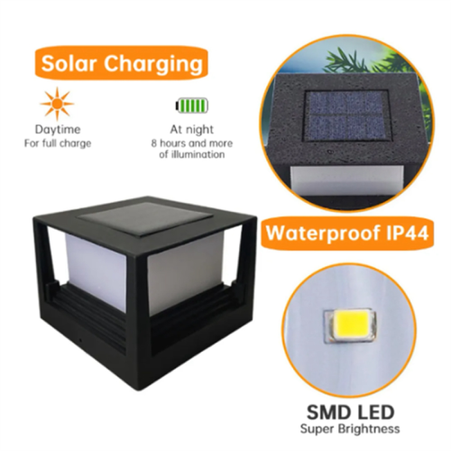 2PCS Solar Light Fence Gate Pillar Head LED Lamp Villa Column 2