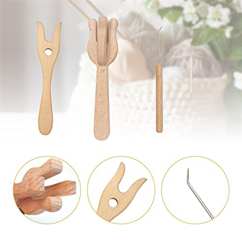 Portable Knitting Fork and Needle Kit, Lucet Crochet 2