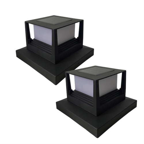 2PCS Solar Light Fence Gate Pillar Head LED Lamp Villa Column