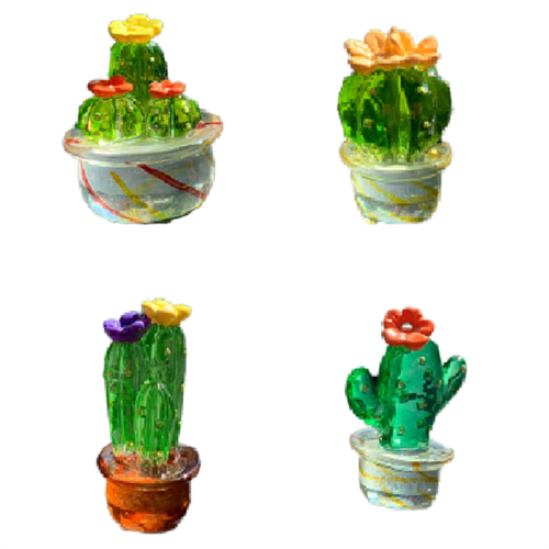 4Pcs Car Inner Ornaments, Art Cactus Figurines, Home Decoration, B 1