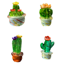 4Pcs Car Inner Ornaments, Art Cactus Figurines, Home Decoration, B