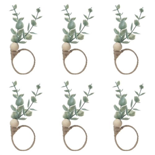 Napkin Rings Set Of 6 Rustic Eucalyptus Wooden 1