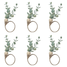 Napkin Rings Set Of 6 Rustic Eucalyptus Wooden