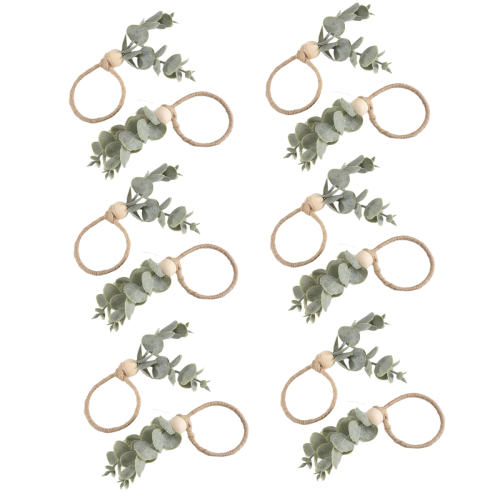 Napkin Rings Set Of 12 Rustic Eucalyptus Wooden 2