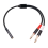 3.5mm to Dual 6.5mm Adapter Audio Aux Cable Double 9