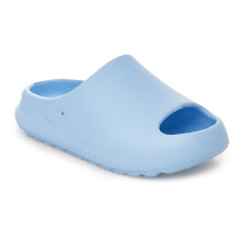 (10/11 UK Child, Blue) Girls Boys Open Toe Summer Pool Sliders Flip Flops
