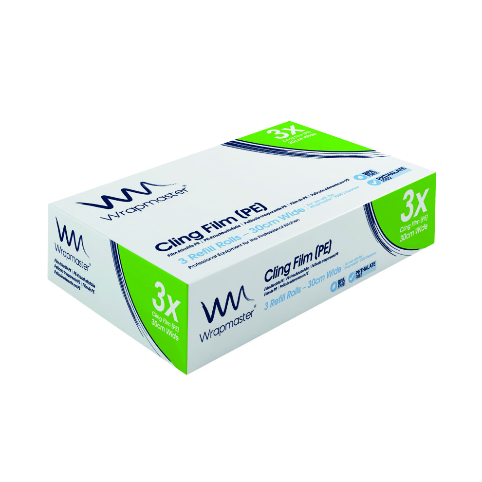 Wrapmaster Cling Film Roll Refill Pe 300Mmx300m (Pack Of 3) 18C67