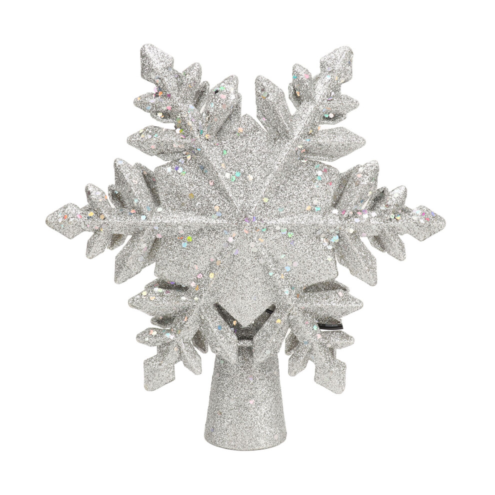 Silver Snowflake 3D PVC Tree Topper with Lighted Projector-image-OPC-PHZJKFG-NEW