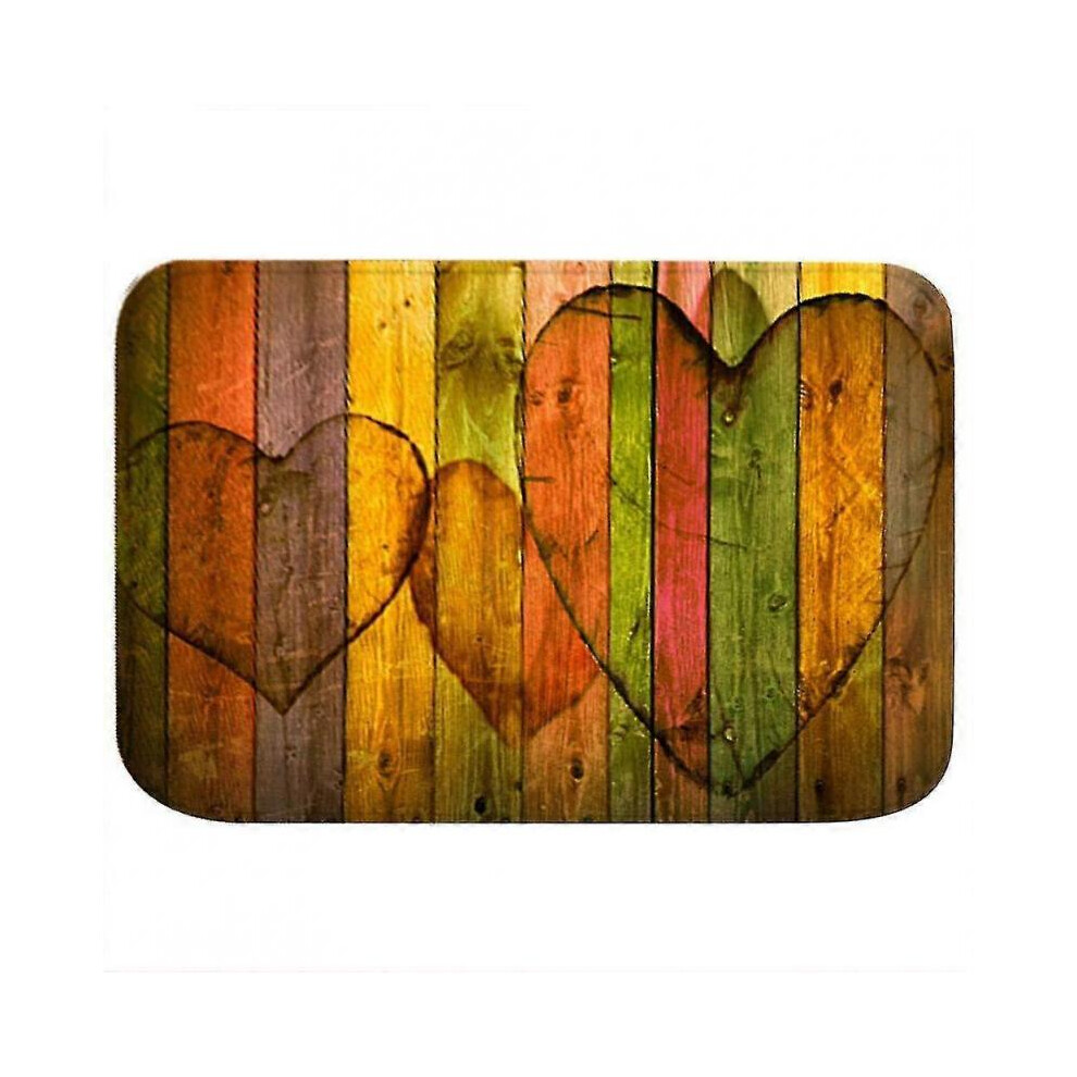 Non-Slip Absorbent Floor Mat Doormat For Home Entrance & Living Room - Three Heart Design (50X80 Cm)-image