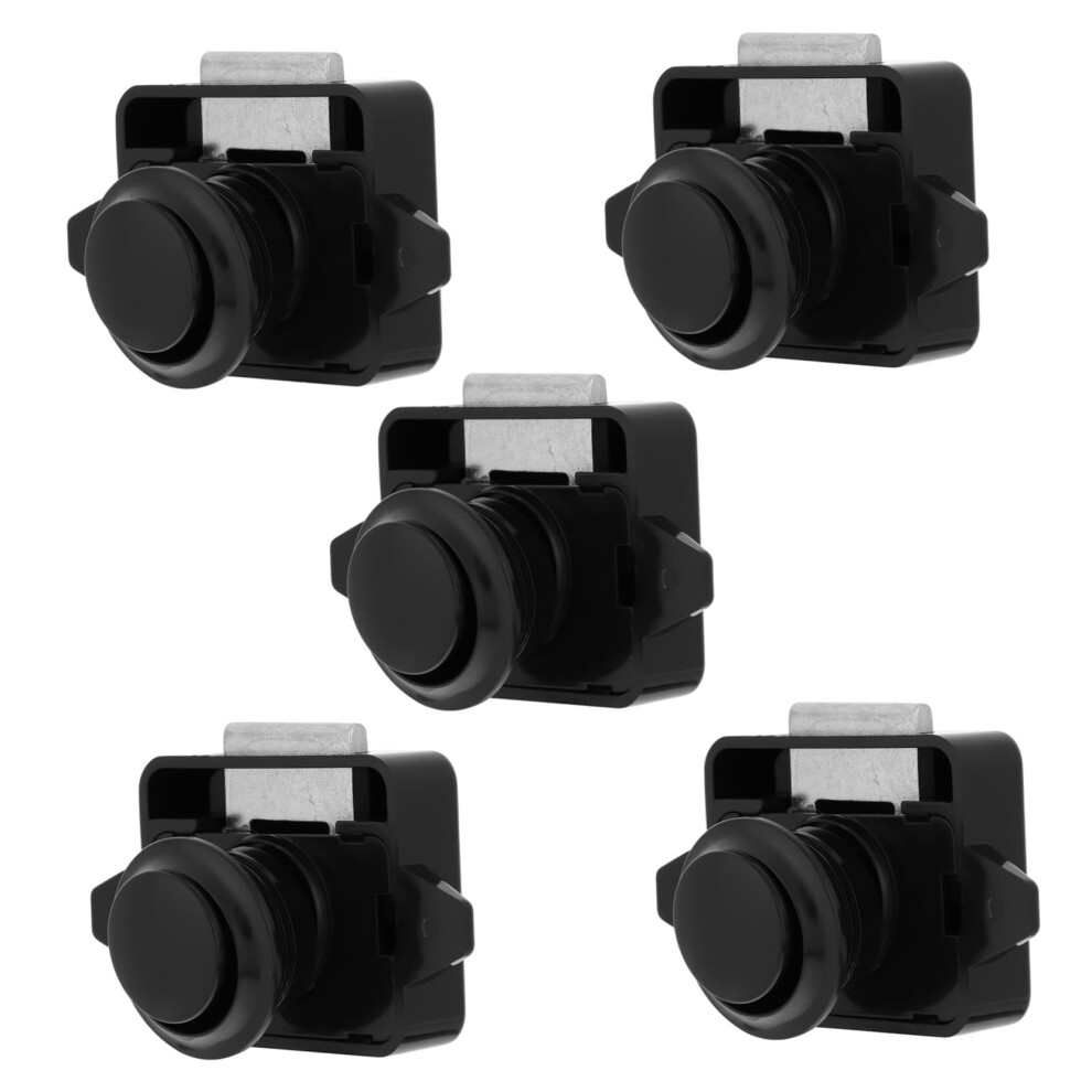 5Pcs Push Button Switch Lock Push Latch Door Lock Catch Latches Door Catch Knobs Black Zinc Alloy 6493810788086