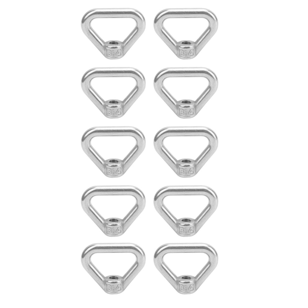 10Pcs Silver Screw Nut 304 Stainless Steel Triangle Ring Nut Eye Nut Fastener M8 6493810852770