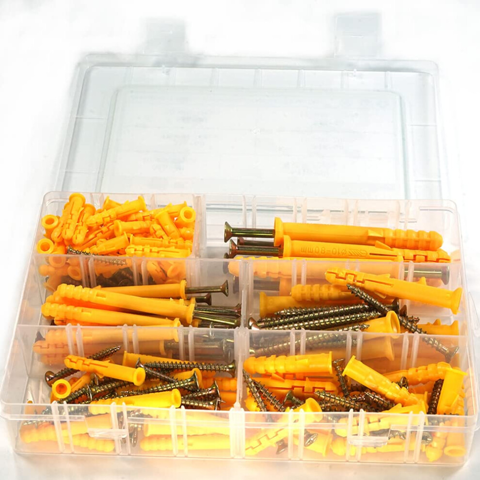 220Pcs Self Tapping Concrete Wood Heavy Antislip Home Fixing Expansion Pipe Screw Wall Plug Set High Hardness Anchor Bolts 6493810788833