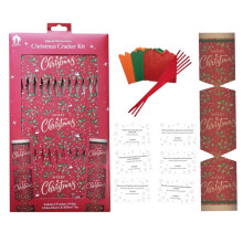 6 DIY Christmas Crackers Make Fill Your Own Holly Design 30cm