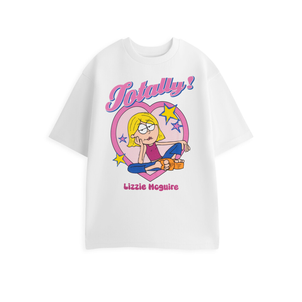 Disney ) Lizzie Mcguire Short Sleeved T-Shirt ( ) Women's White Large