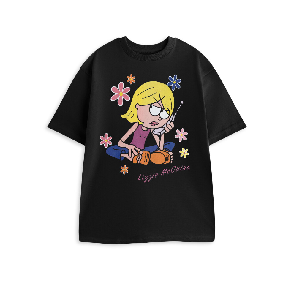 Disney Women's Black ) Lizzie Mcguire Short Sleeved T-Shirt ( ) Small