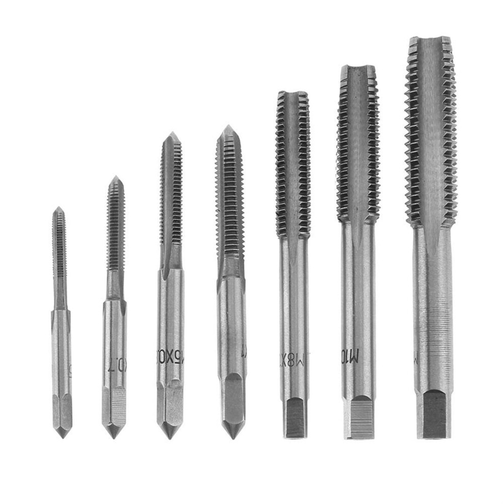 7Pcs Metric Tap Set Of Taps Drill Bits Hand Tool Sets Hss M3-M12 Machine Spiral Point Screw Thread Plug Dies Set Metal Wood Refï¼Oxi 6493810854057