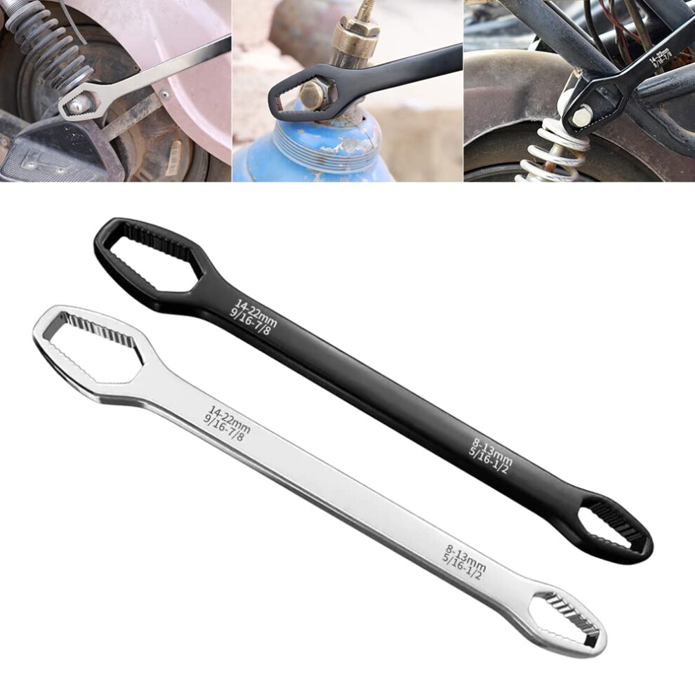 2 Pcs Universal Torx Wrench Double-Head Self-Tightening Wrench, 8-22Mm Adjustable 6493810918834