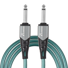 10ft Doppelter gerader 6,35 mm Audiokabel Wasserdicht Geräuschreduzierung Grau