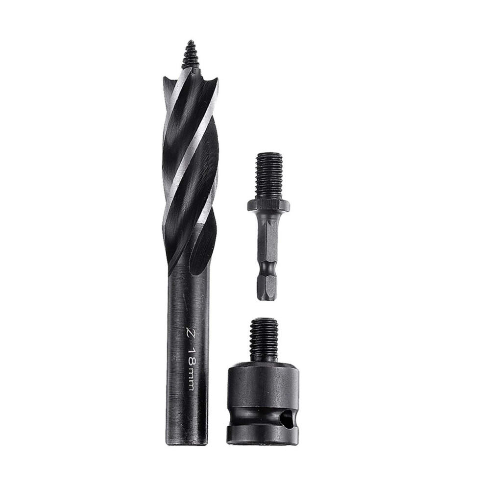 Milling Cutter Bit Rotating Bit Woodworking Support Point Drill Bit Kit Electric Wrench Hex/Fourslot Shank Tapping Deep Hole Drill (Color : 18Mm) 6493810791314