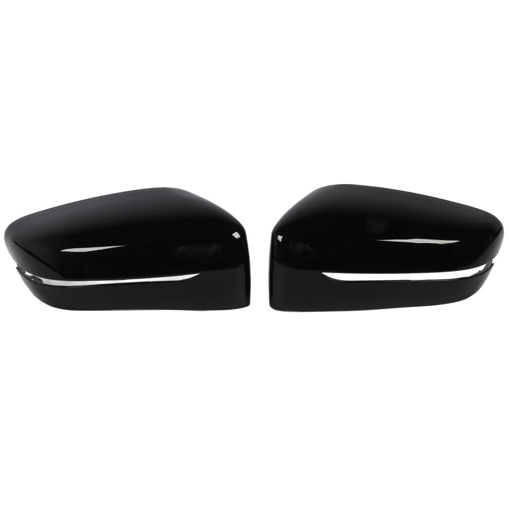 2Pcs Rearview Mirror Cap 51167422719 Glossy Black 9121376817403