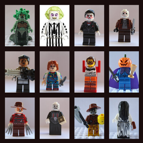 12PCS Horror Monsters Mini Action Figures Children's blocks FIT Lego