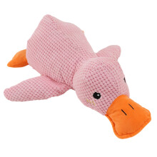 Dog Furry Duck Shape Cat Toy Kitten Toy with Sound for Cat Teething Chew Squeaking Plush for Dog