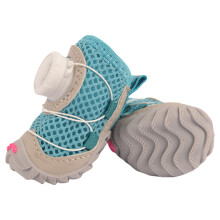 1pair Soft Soles Dog Shoes Antiskid Rain Boot Footwear Meshes Oxford Dog Shoes for Small Breeds Like Bear 2PCS Blue L 5.8cm Width 4cm