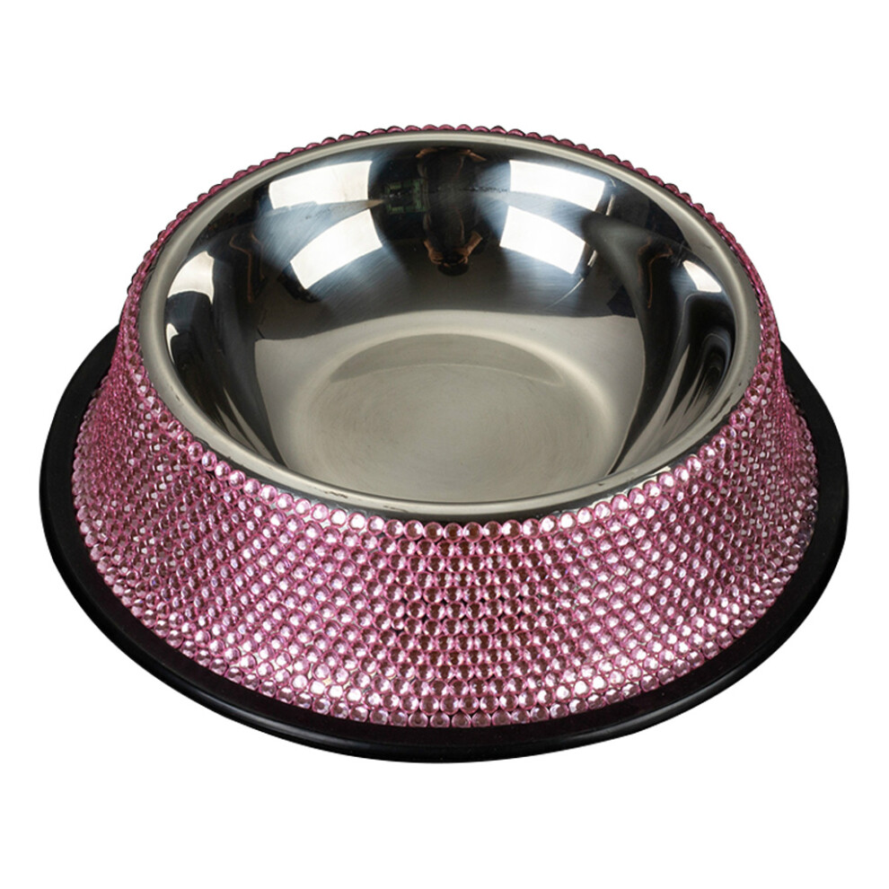 Stainless  Bowl Pet Bowls Food Water Feeder with for   Rubber Base 2 Colors for Pets Various Red-image-OPC-PHZJWDR-NEW