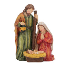 Christmas Nativity Scene Holy Family Resins Figurines Flat Bottom Base Collectible Ornament for Holiday Tabletop Decors
