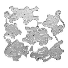 Little Monkey Carbon Steel Scrapbooking Embossing Stencil, Printing Steel Mould for Album Paper Card Making