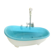 Intelligent Bird Bath Bowl for Parrots, Cockatiels & Lovebirds - Blue Shower Cage Accessory