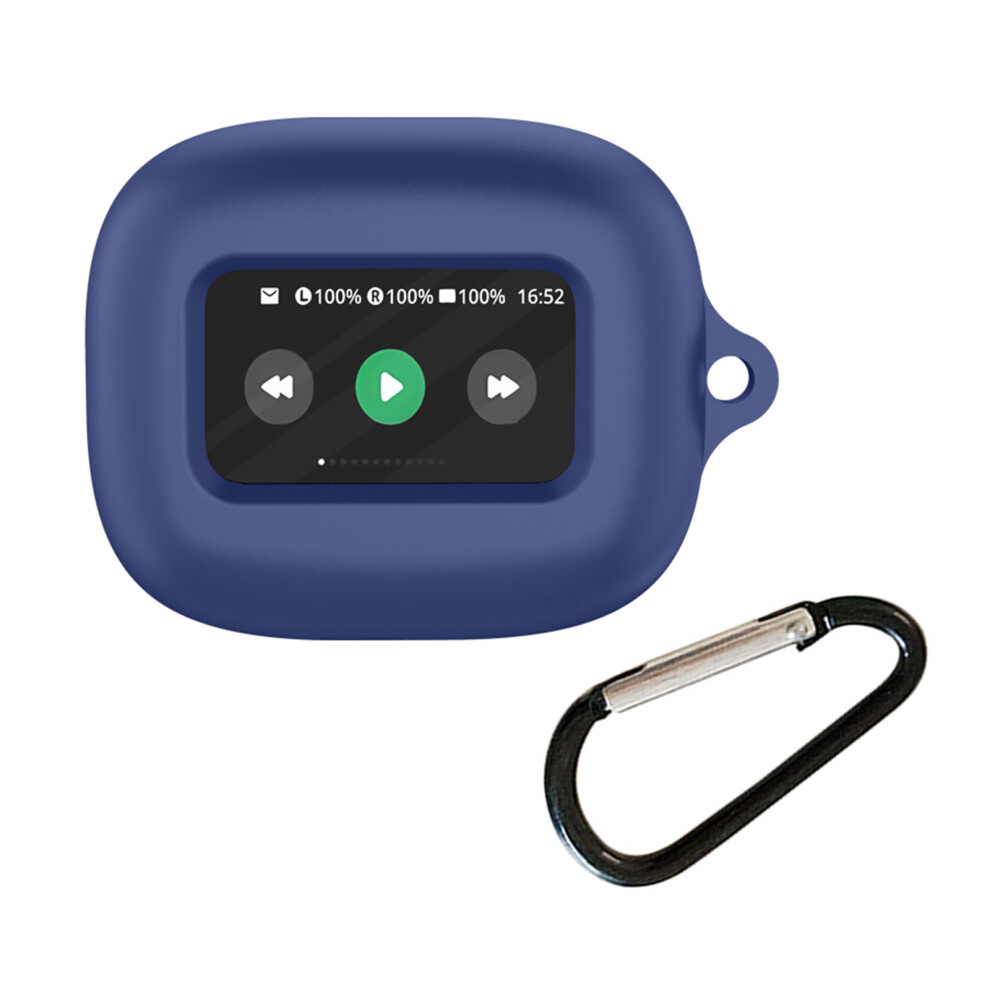Soft Silicone Protective Case Cover For Earbuds Wireless Earphones Shock Resistant Portable Coverdarkblue 7696120850958