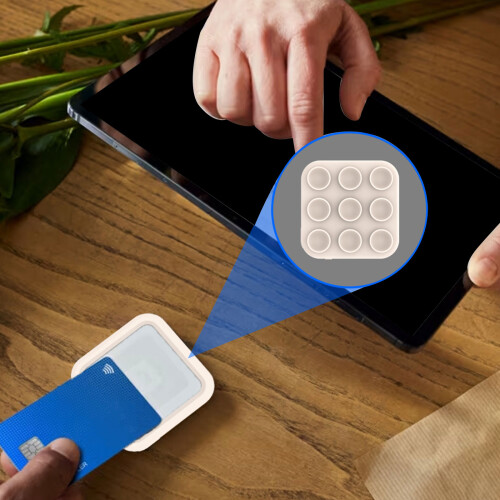Protector Cover for Square Reader 2nd Suction Cup Protective Case Contactless Chip Card Reader Soft Sleeve with LanyardBlue 1