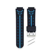 Children Kids Watchband Wrist Strap 16MM Silicone Belt Replacement for Q750 Q100Black blue