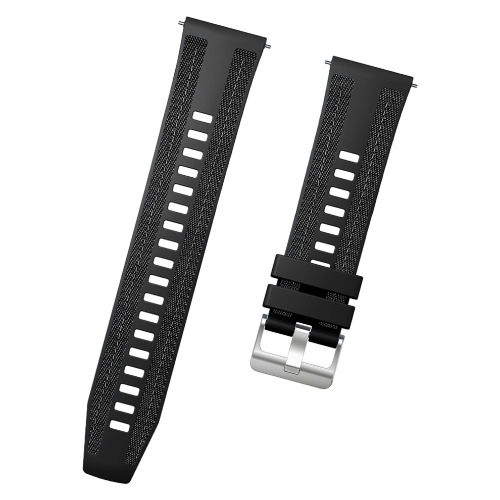 Wristband Strap For Watch 46Mm Quick Release Band Sweatproof Bracelet Replacement Flexible Belt Silicone Bandblack 7696120856875