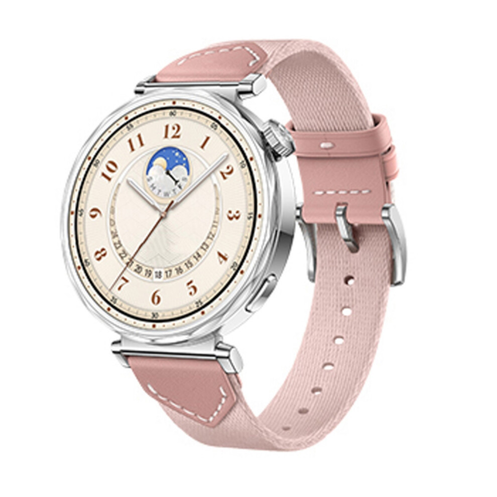 Leather & Nylon Woven Strap Woven Band Elegant Leather Nylon Blend Watchband Elegant Strap Watch Accessories For Watch 7696120856844