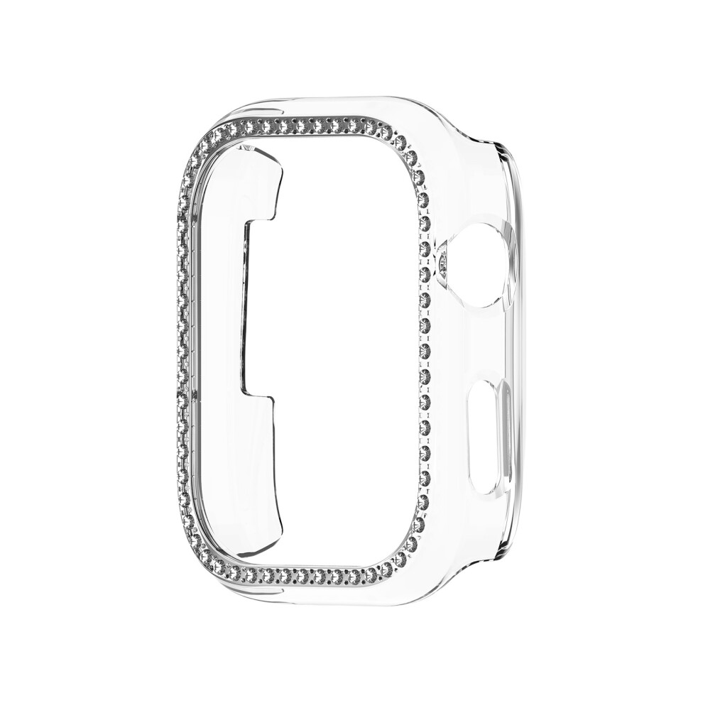Scratch Resist Watch Protective Case For Dedicated Smartwatch Hollowed Design Single Row Rhinestoned Decorationclear 7696140849437
