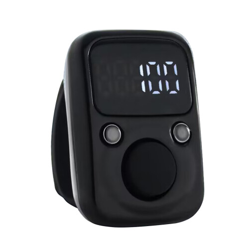 Number Counter Hand Finger Display Manual Counting   Timer Soccer Counter USB ChargingBlack